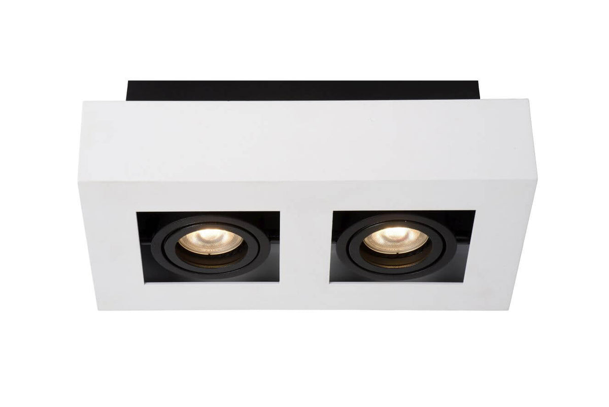 Plafonnier Xirax 2 lumières blanc et noir