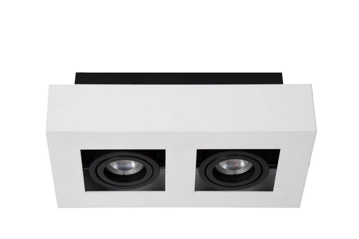 Plafonnier Xirax 2 lumières blanc et noir