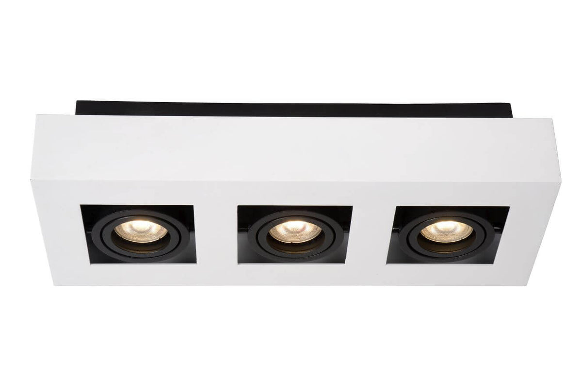Plafonnier Xirax 3 lumières blanc et noir