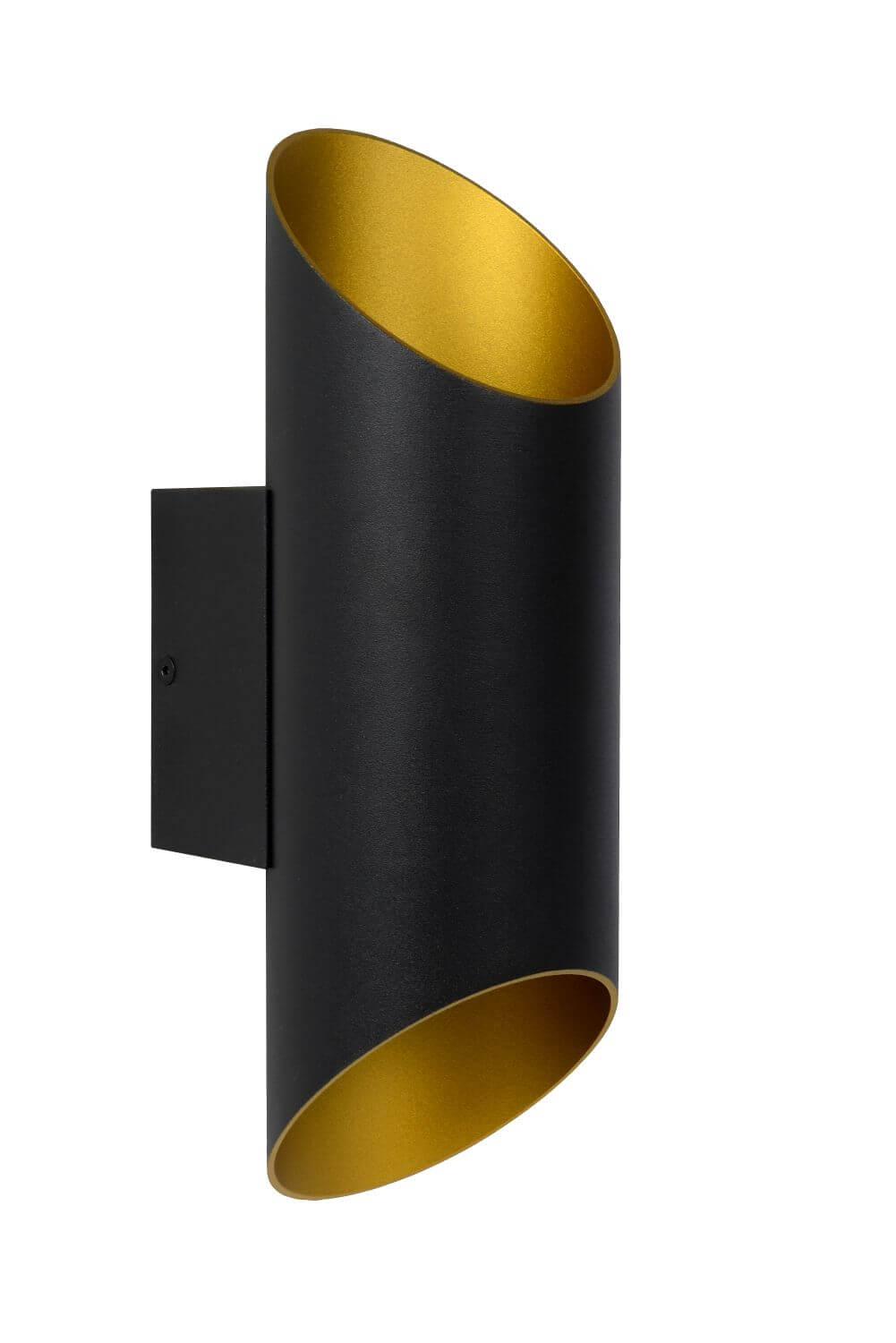 Détail du cylindre incliné, intérieur doré satiné et extérieur noir mat