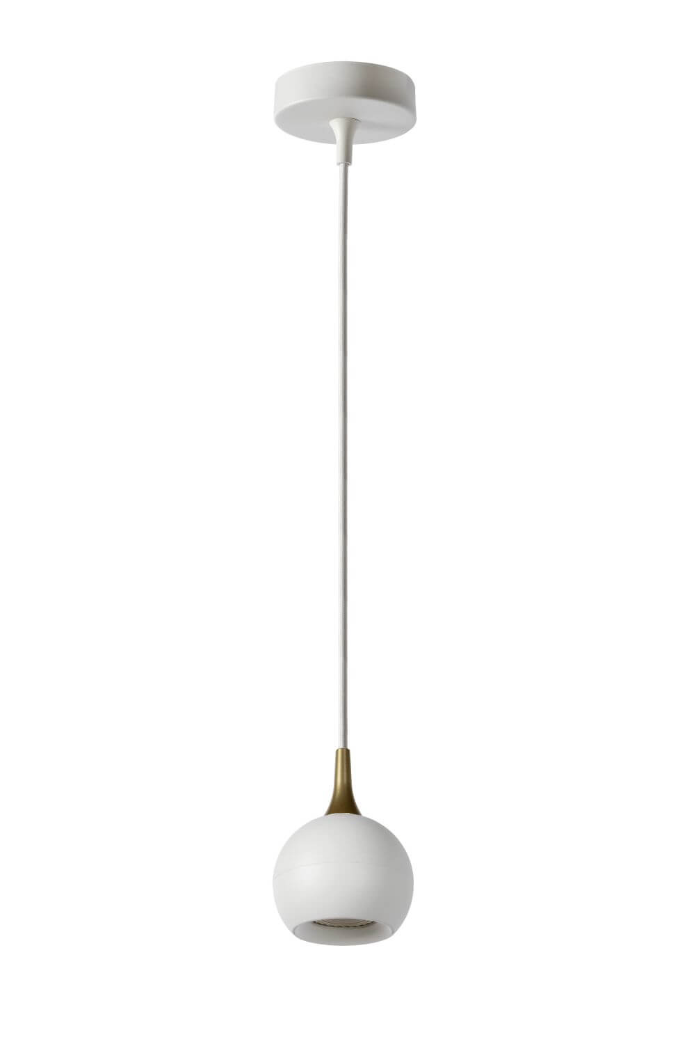 Suspension Favori blanche et dorée mat