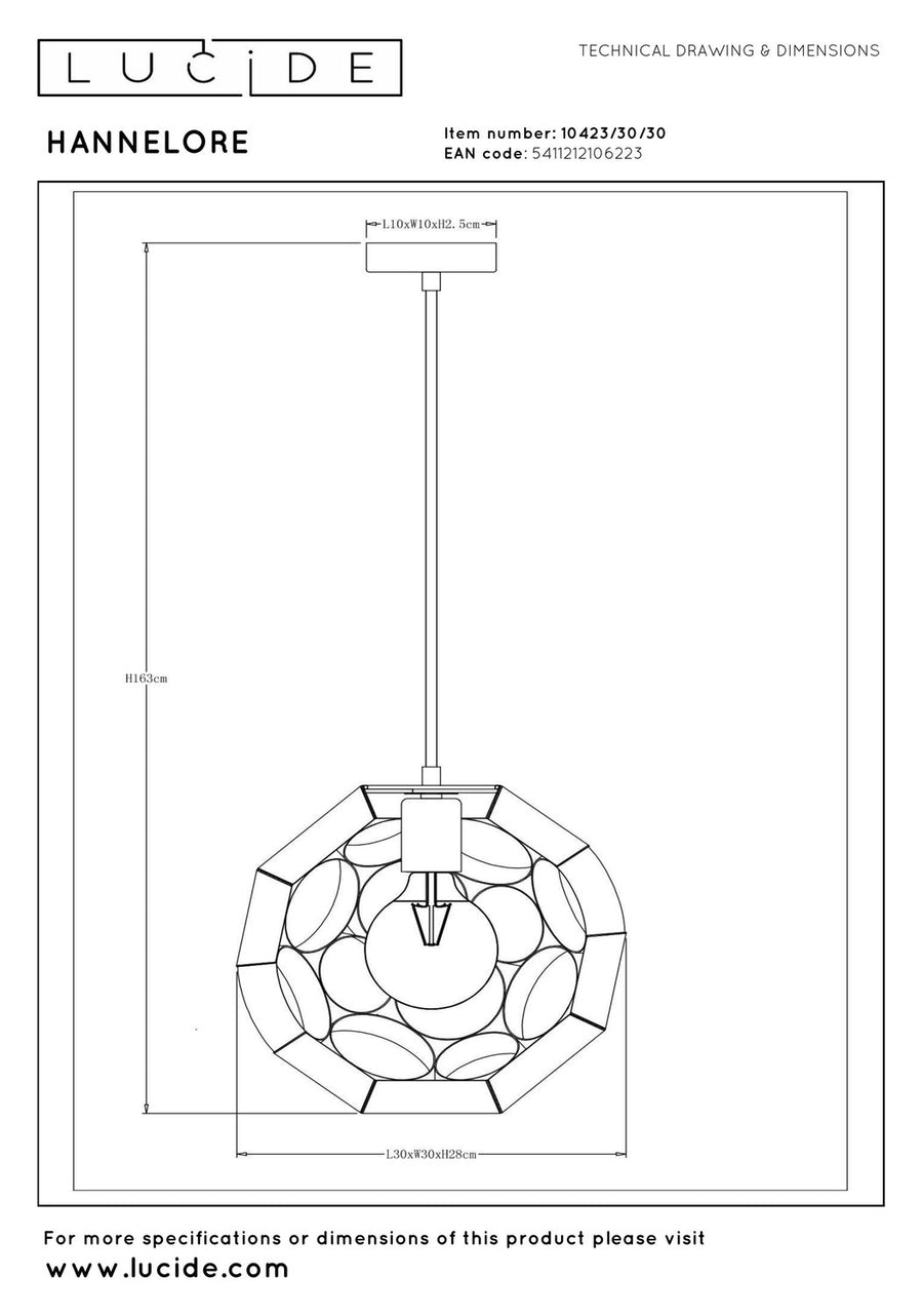 Suspension Hannelore noire