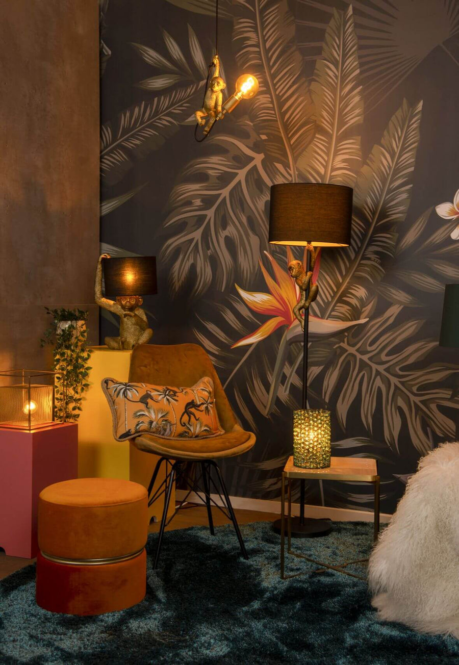 Lampe à poser Extravaganza Frizzle marron, coton