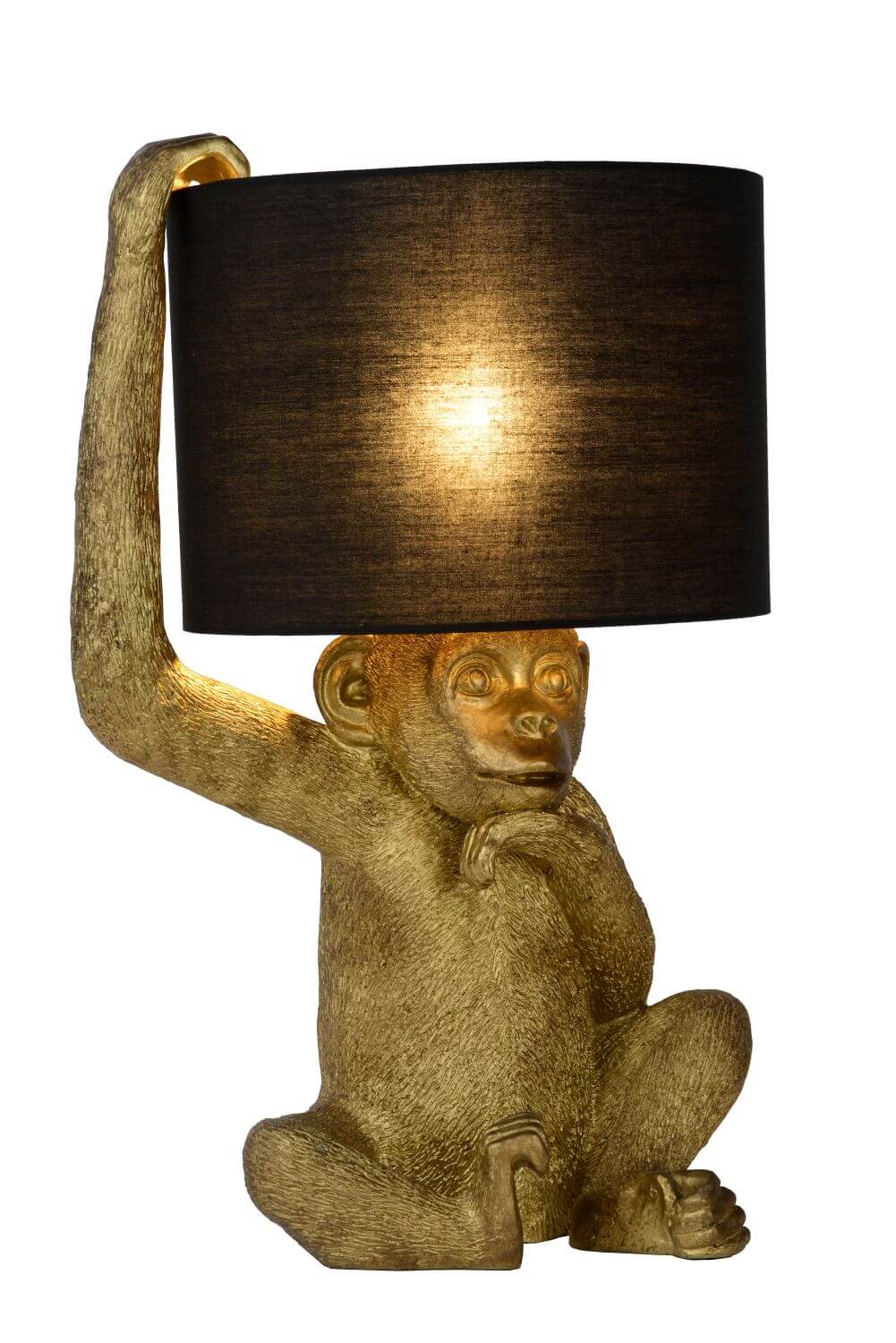 Lampe à poser Extravaganza Chimp noire et dorée, coton