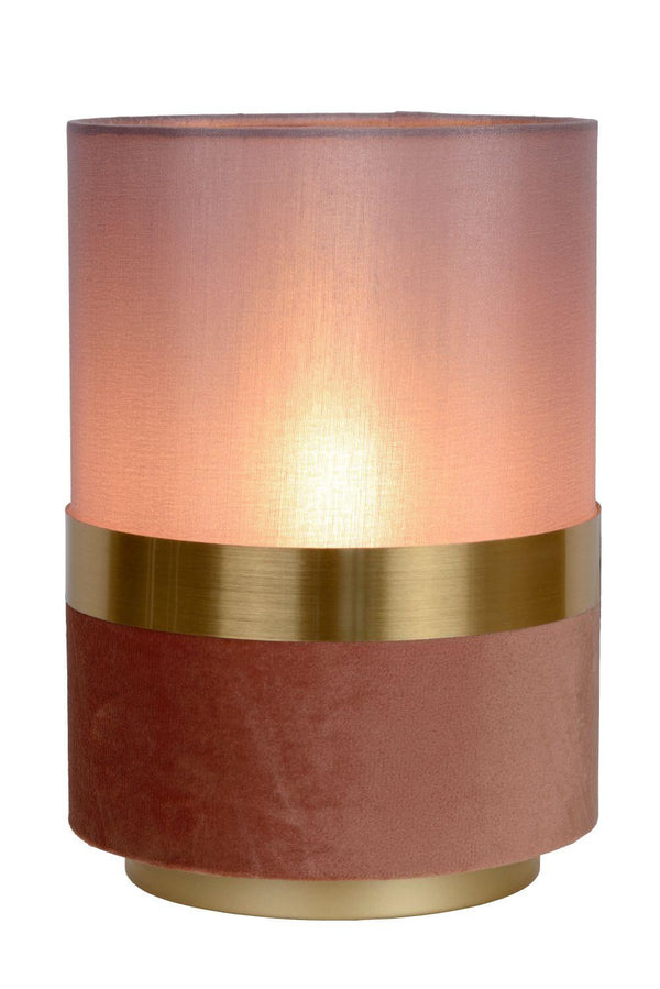 Lampe à poser Extravaganza Tusse rose et dorée mat, lin