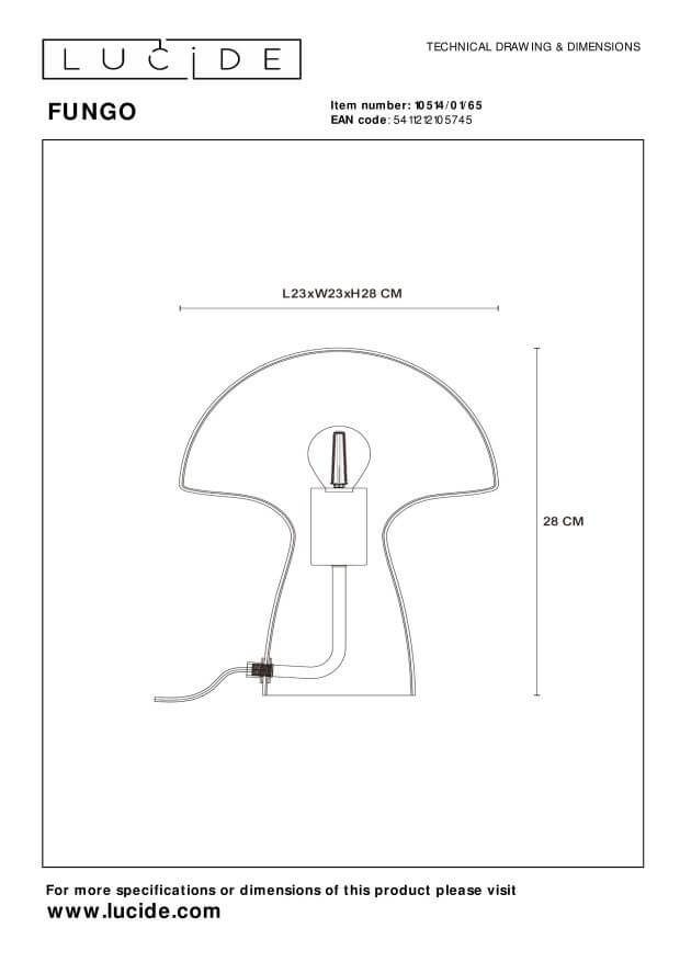 Lampe à poser Fungo fumée et grise, verre