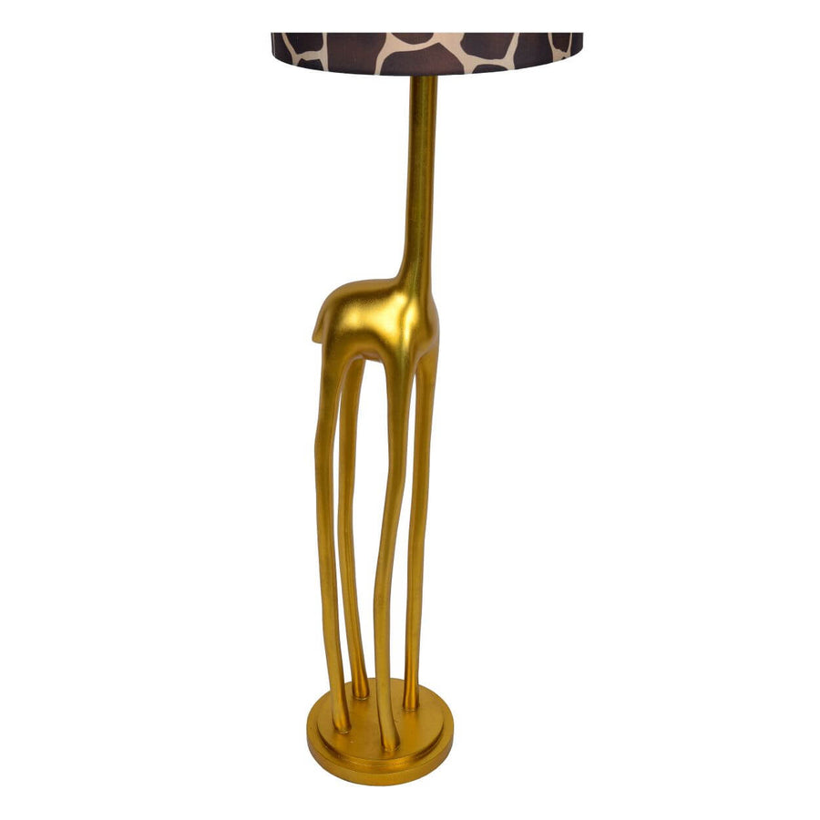 Lampadaire Extravaganza Miss Tall doré mat et marron, coton