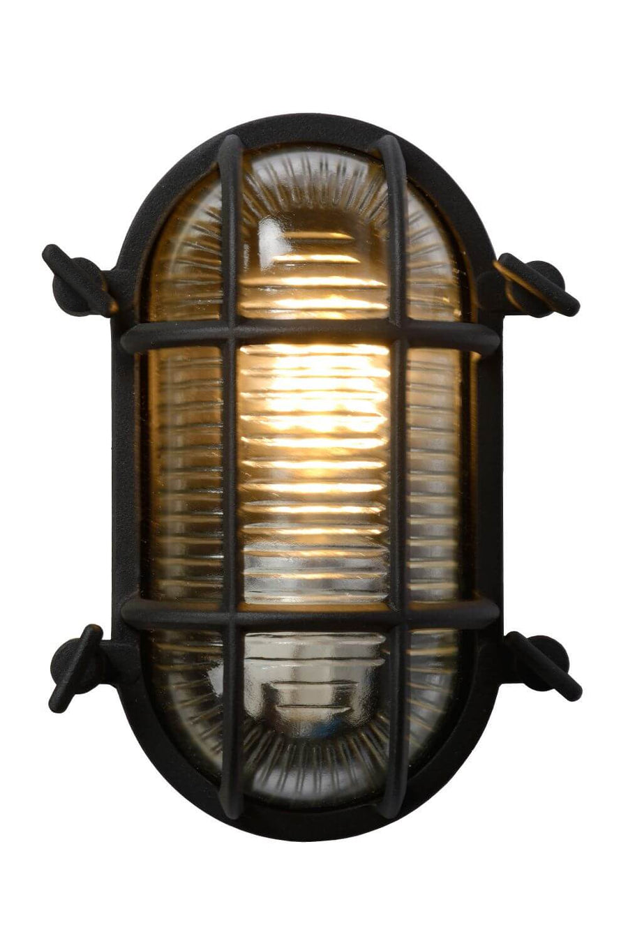 Applique extérieure Dudley noire, verre