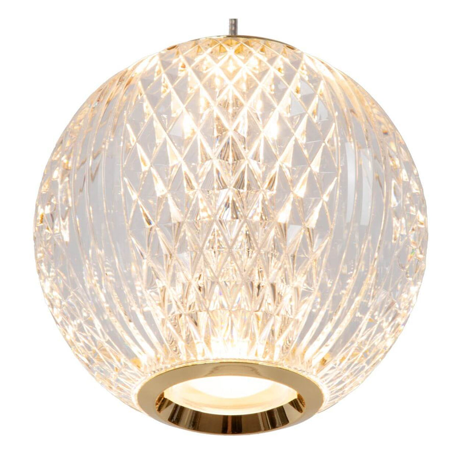 Suspension Cintra transparente et dorée mat, H 50 cm (13499/12/60)