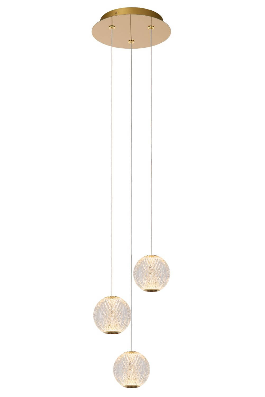 Suspension Cintra transparente et dorée mat, H 50 cm (13499/13/60)
