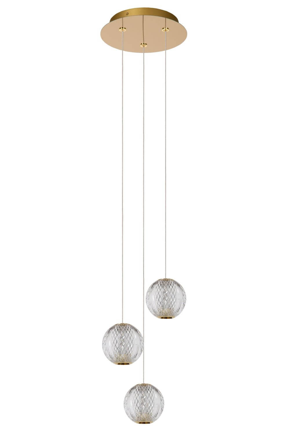 Suspension Cintra transparente et dorée mat, H 50 cm (13499/13/60)
