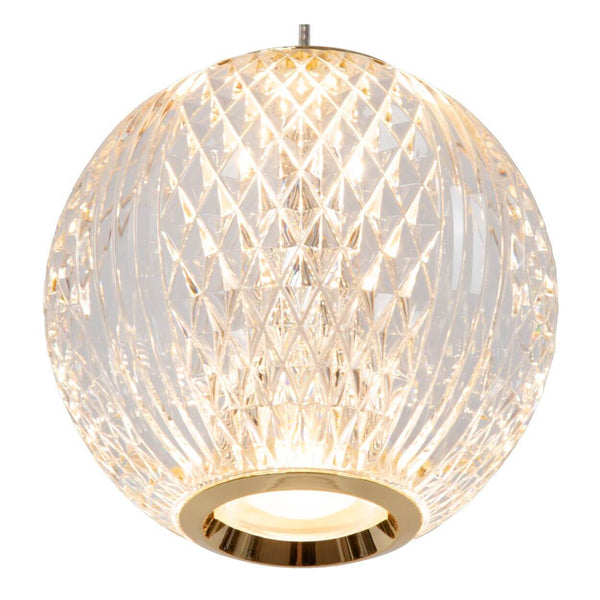 Suspension Cintra transparente et dorée mat, H 50 cm (13499/13/60)