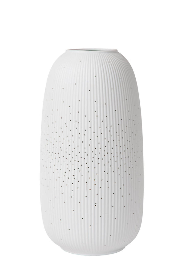 Lampe à poser Flores blanche, porcelaine, H 33,2 cm