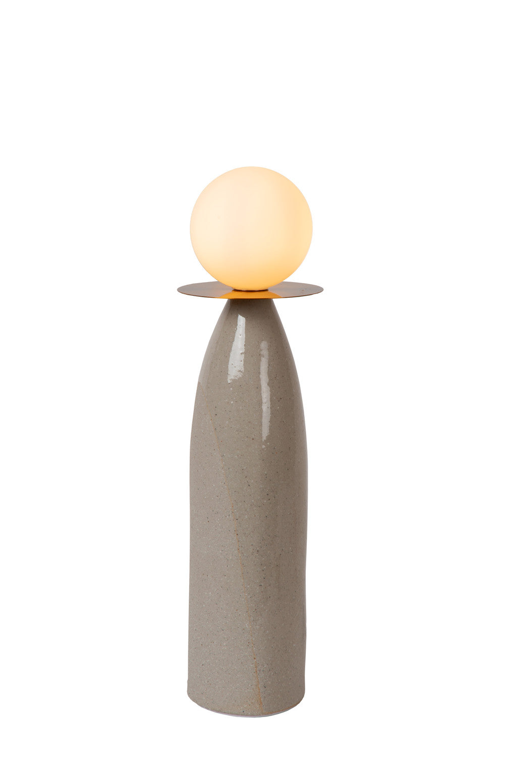 Lampe à poser Figaro grise, verre, H 45 cm