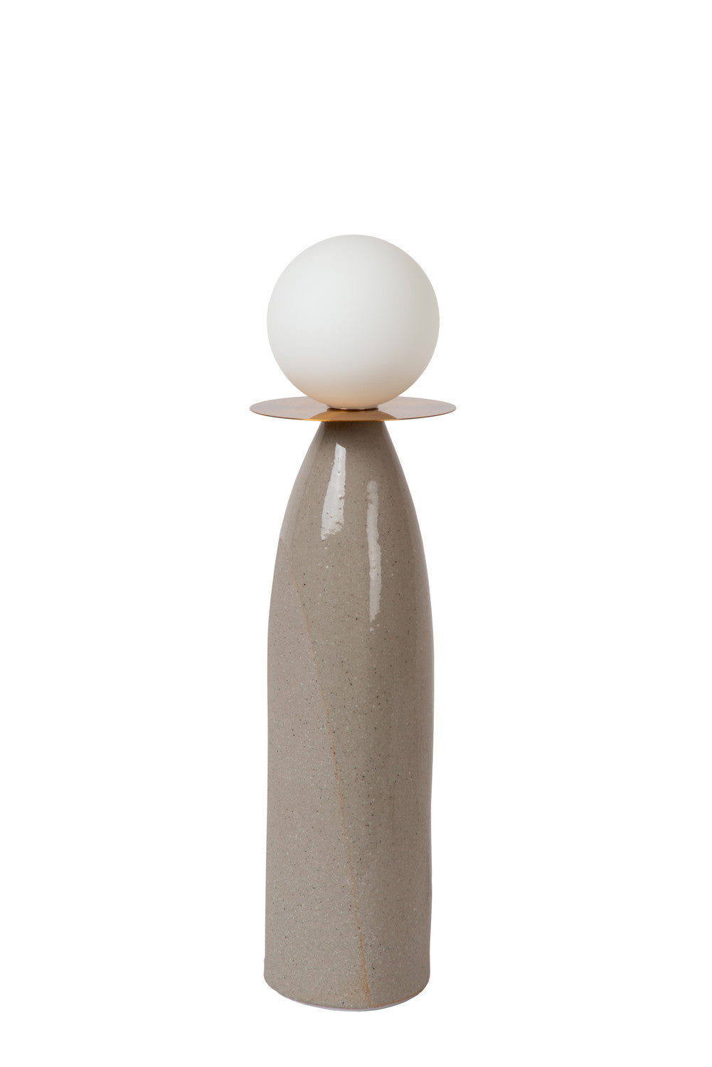 Lampe à poser Figaro grise, verre, H 45 cm