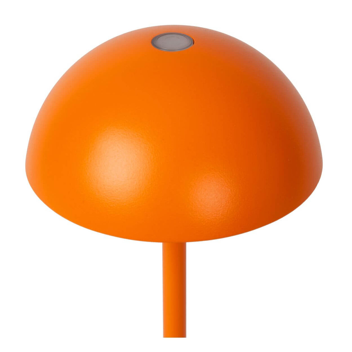 Détail du dessus du dôme orange avec capteur tactile gris incrusté