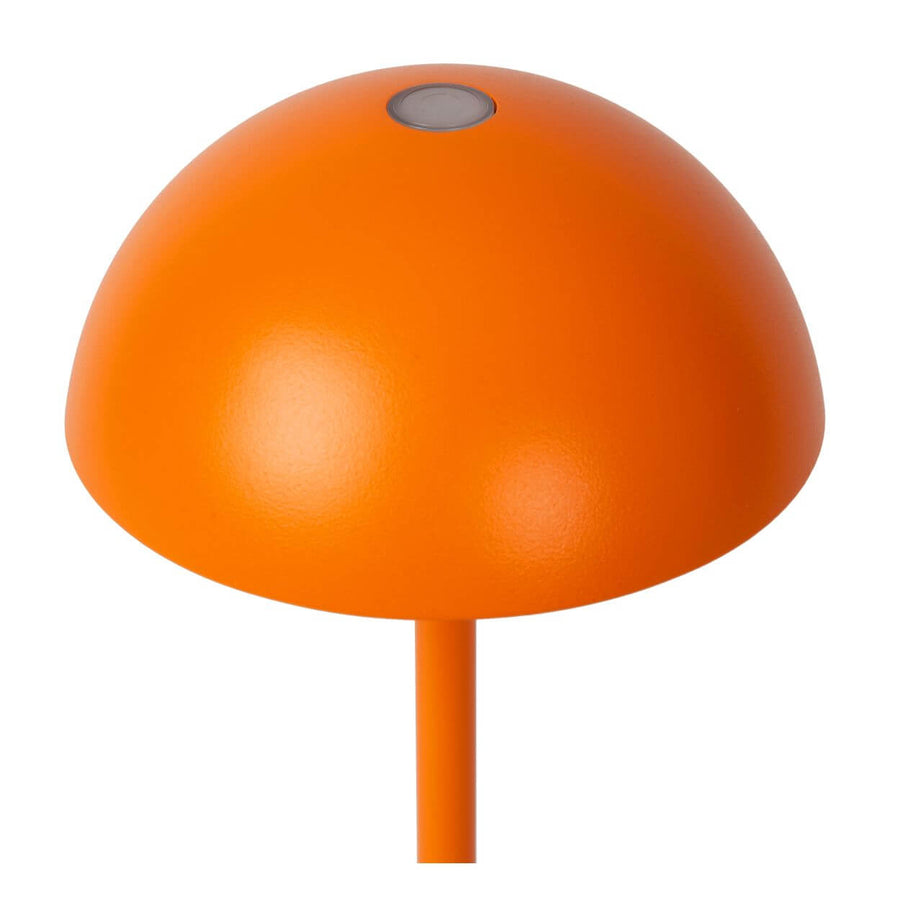 Détail du dessus du dôme orange avec capteur tactile gris incrusté