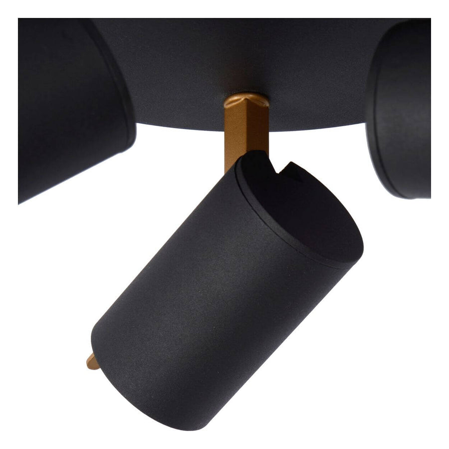 Plafonnier Grony 3 lumières noir et doré mat