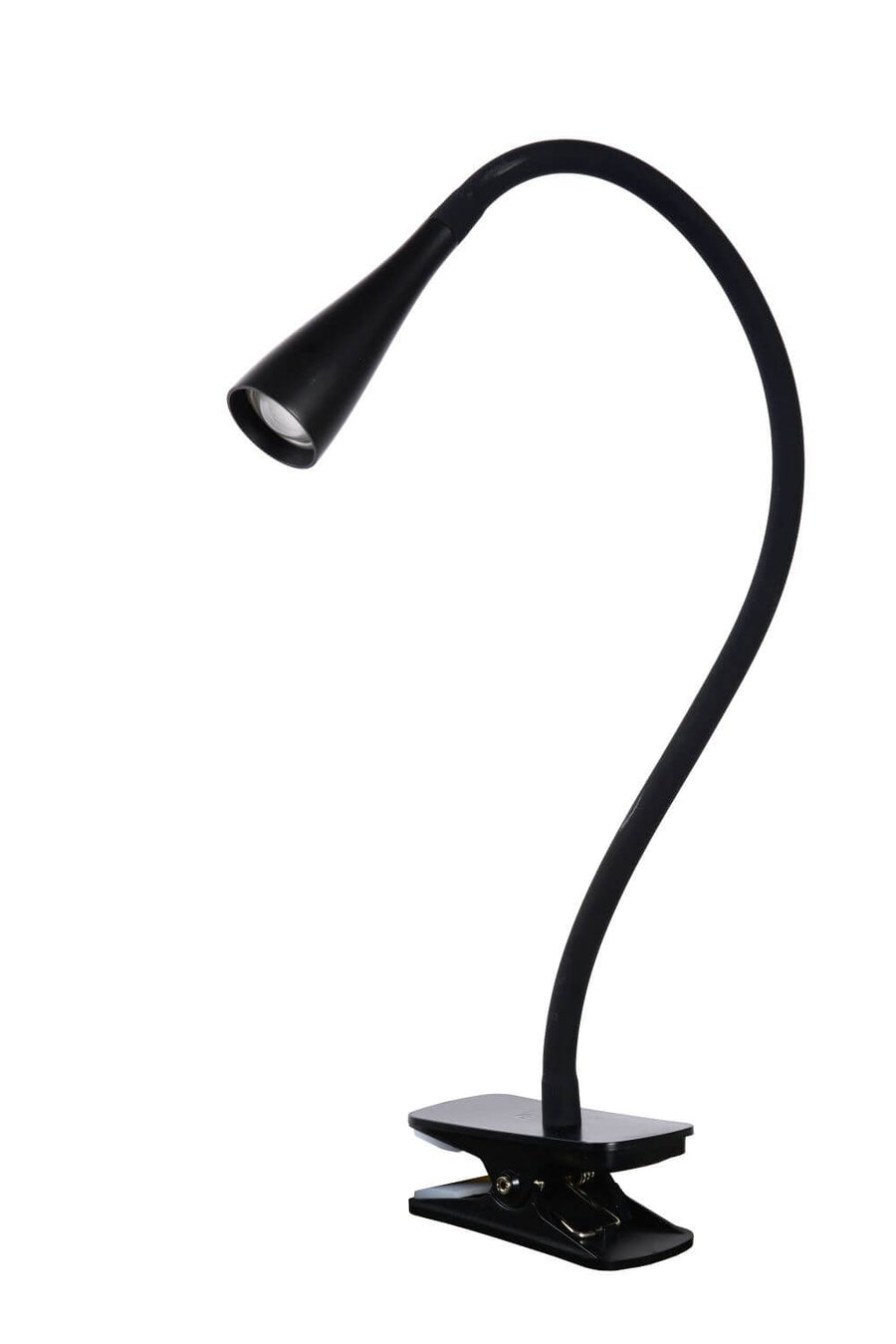 Luminaire vu de profil, projecteur allumé dirigé vers le bas