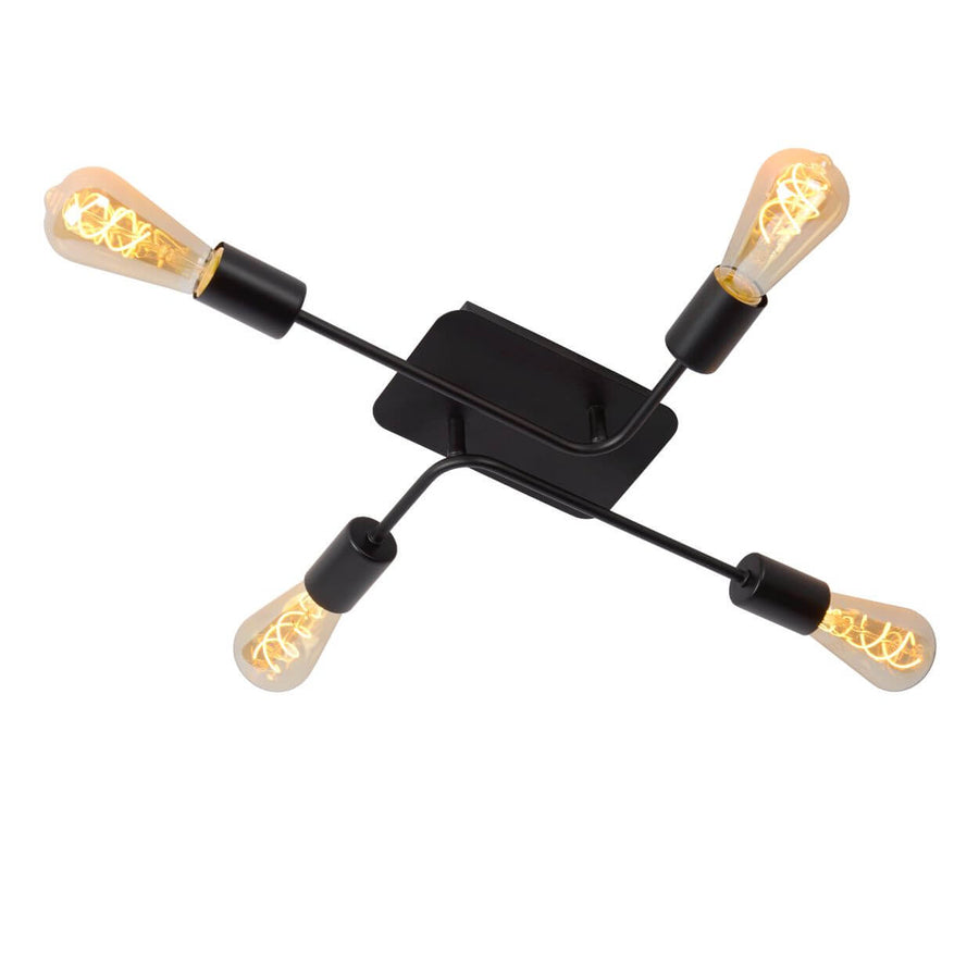 Plafonnier Lester 4 lumières noir