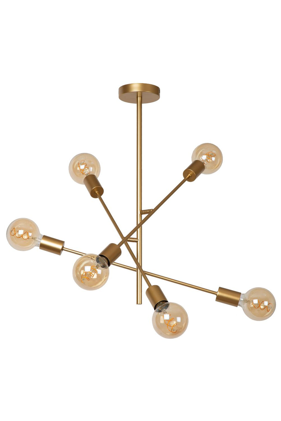 Plafonnier Lester 6 lumières doré mat