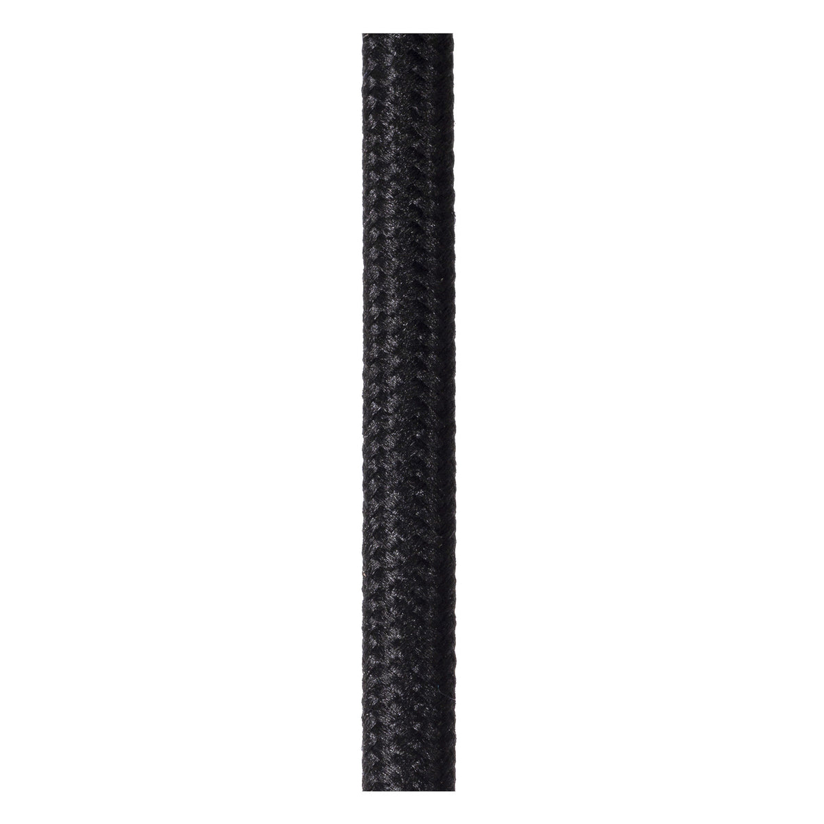 Gros plan sur le câble textile noir tressé qui maintient les suspensions.