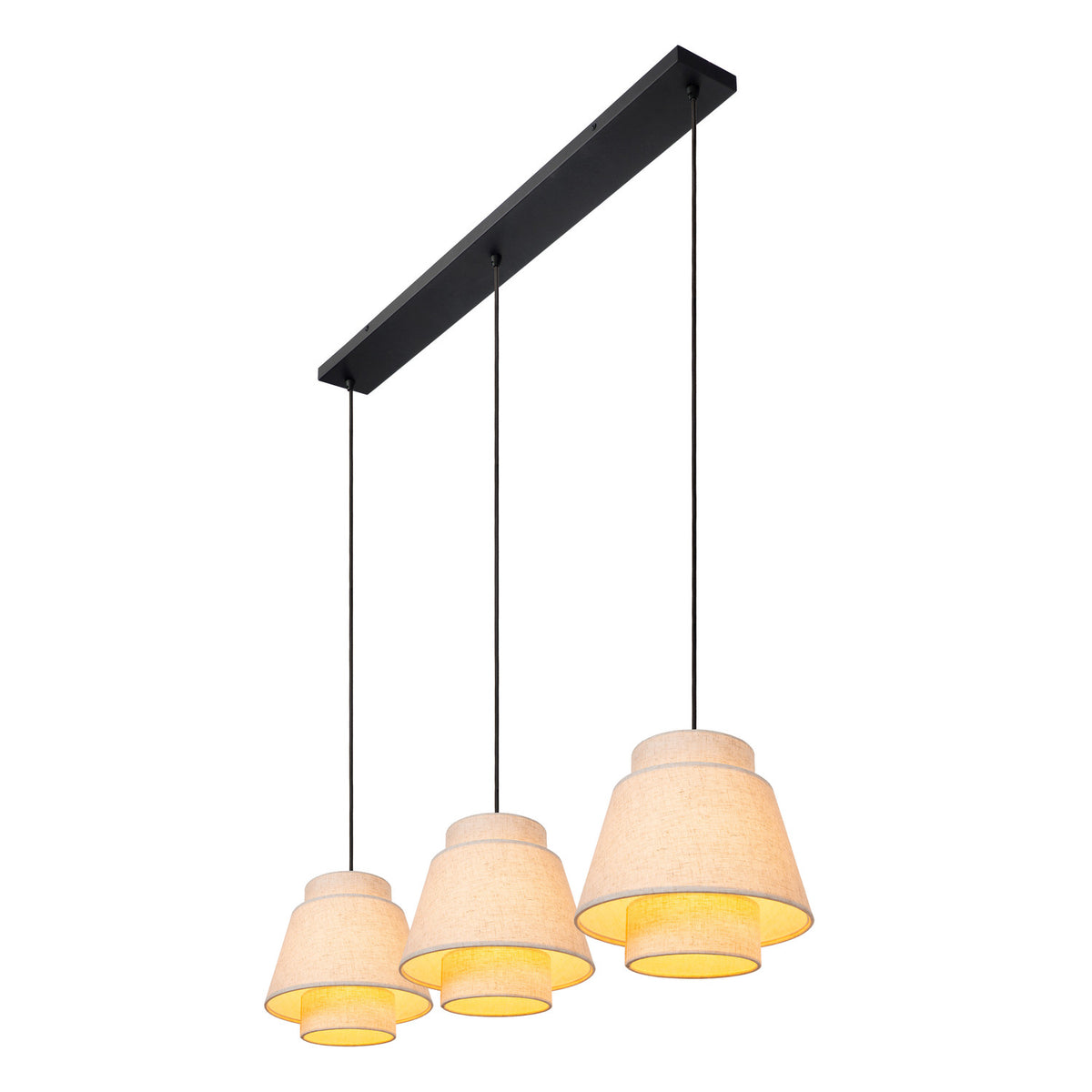 Suspension Tribute 3 lumières beige, tissu (21435/03/38)