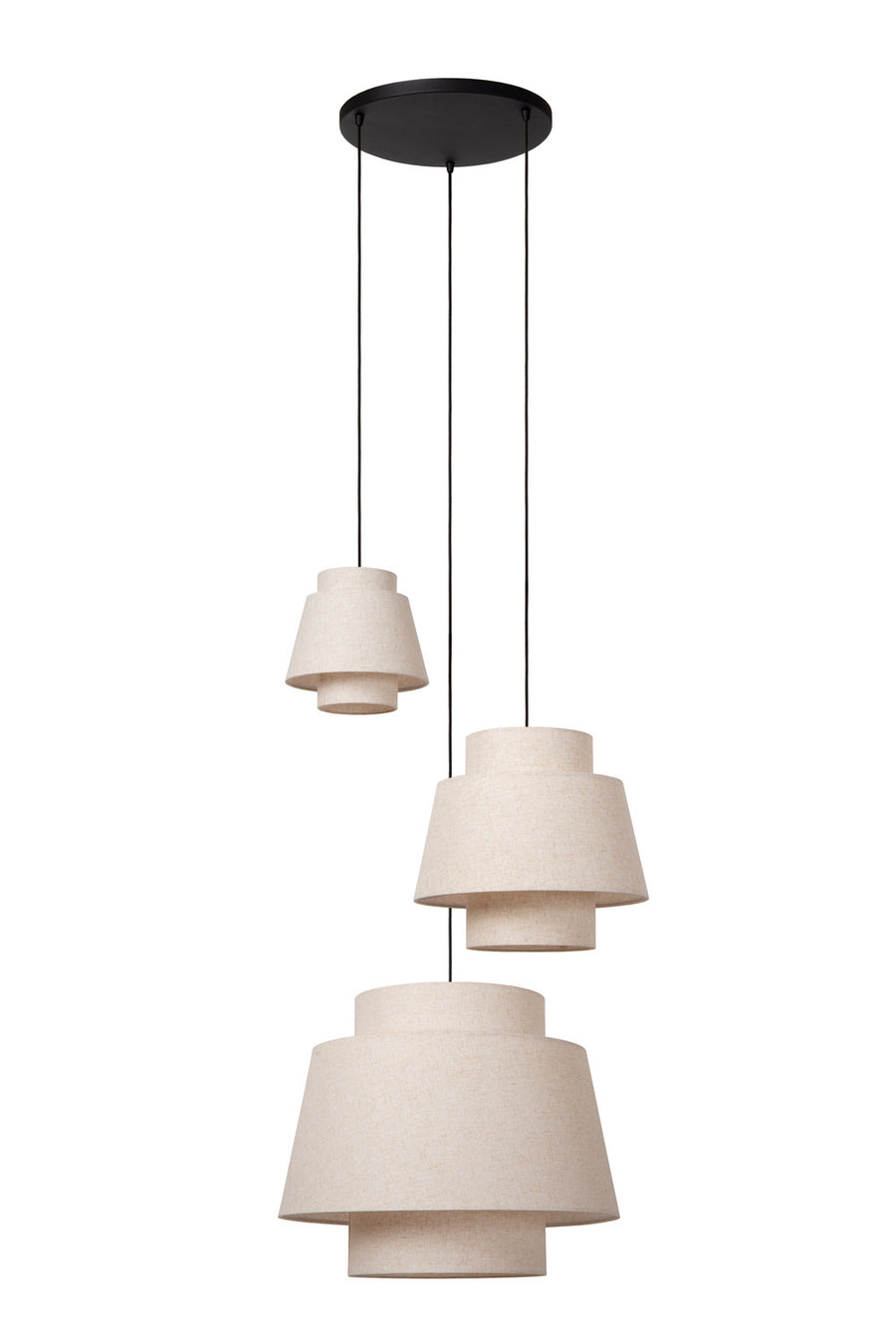Suspension Tribute 3 lumières beige, tissu (21435/13/38)