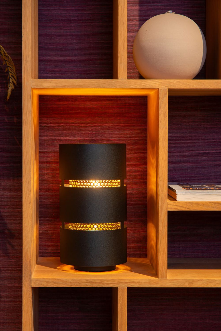 Lampe à poser Rosas noire et dorée mat