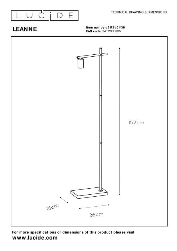 Lampadaire Leanne noir