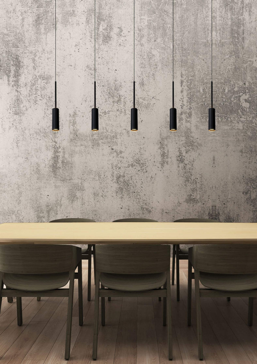 Suspension Tubule noire, L 101 cm
