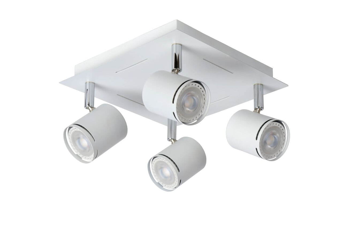 Plafonnier Rilou 4 lumières blanc et chromé