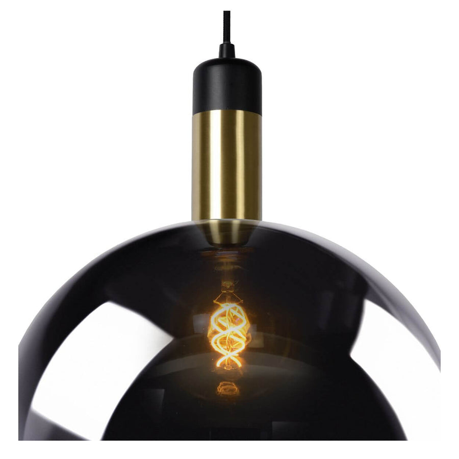 Suspension Julius fumée et grise, verre, Ø 20 cm