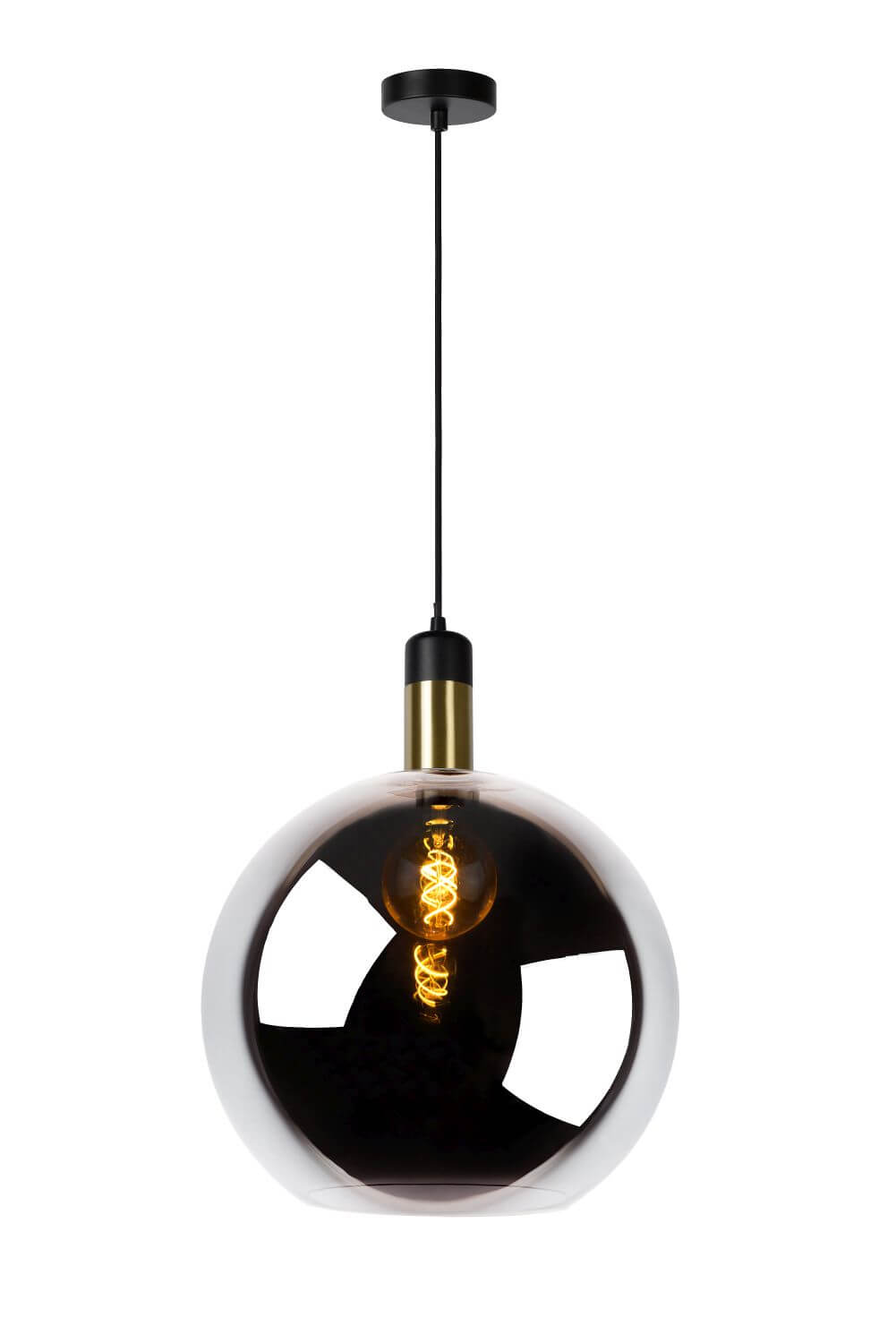 Suspension Julius fumée et grise, verre, Ø 40 cm