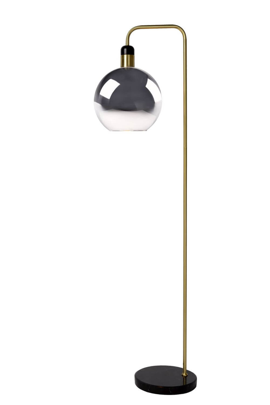 Lampadaire Julius fumé et gris, verre