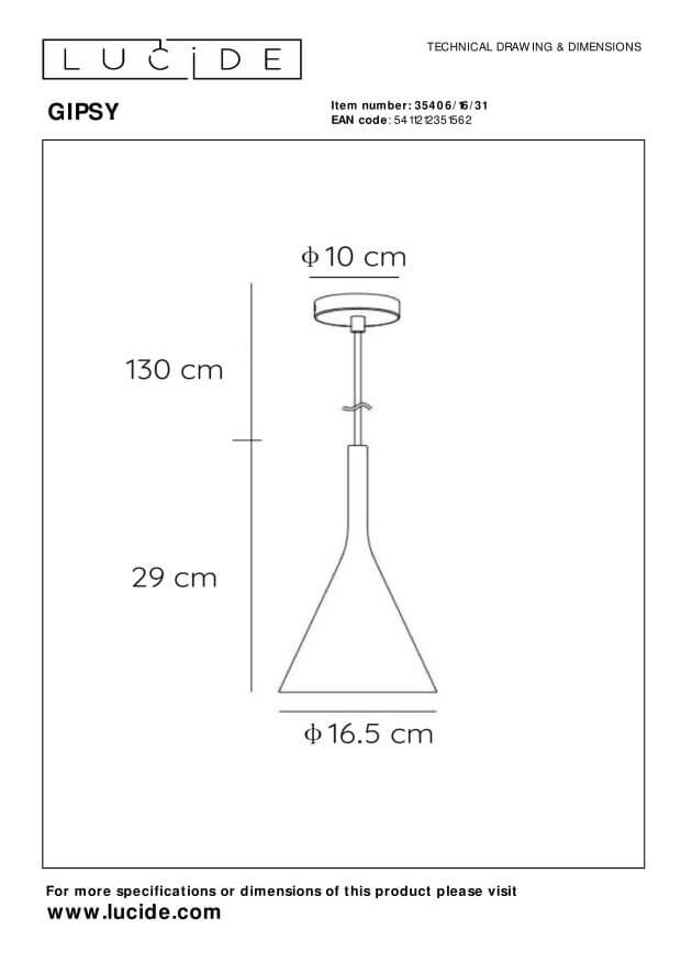 Suspension Gipsy blanche, plâtre (35406/16/31)