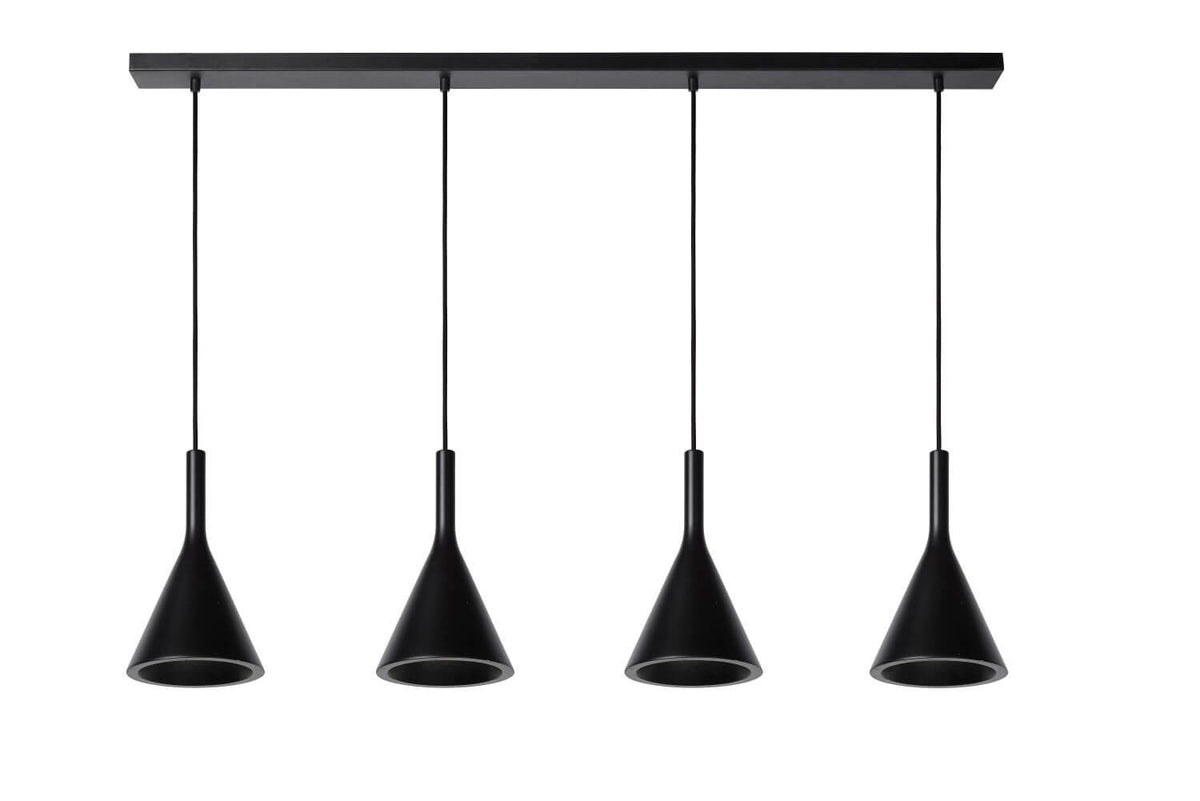Suspension Gipsy 4 lumières noire, céramique