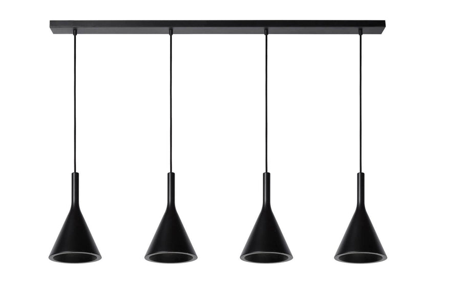 Suspension Gipsy 4 lumières noire, céramique