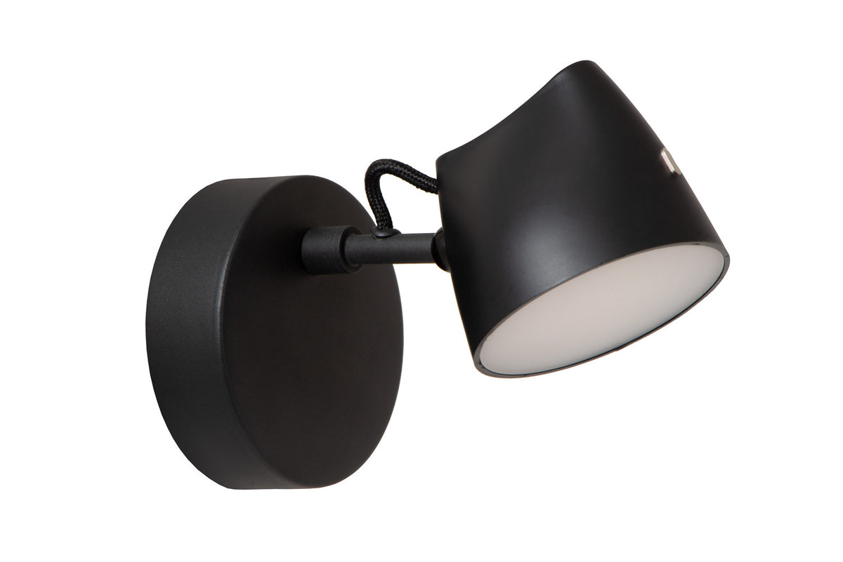 Applique murale Milne noire, H 16,5 cm