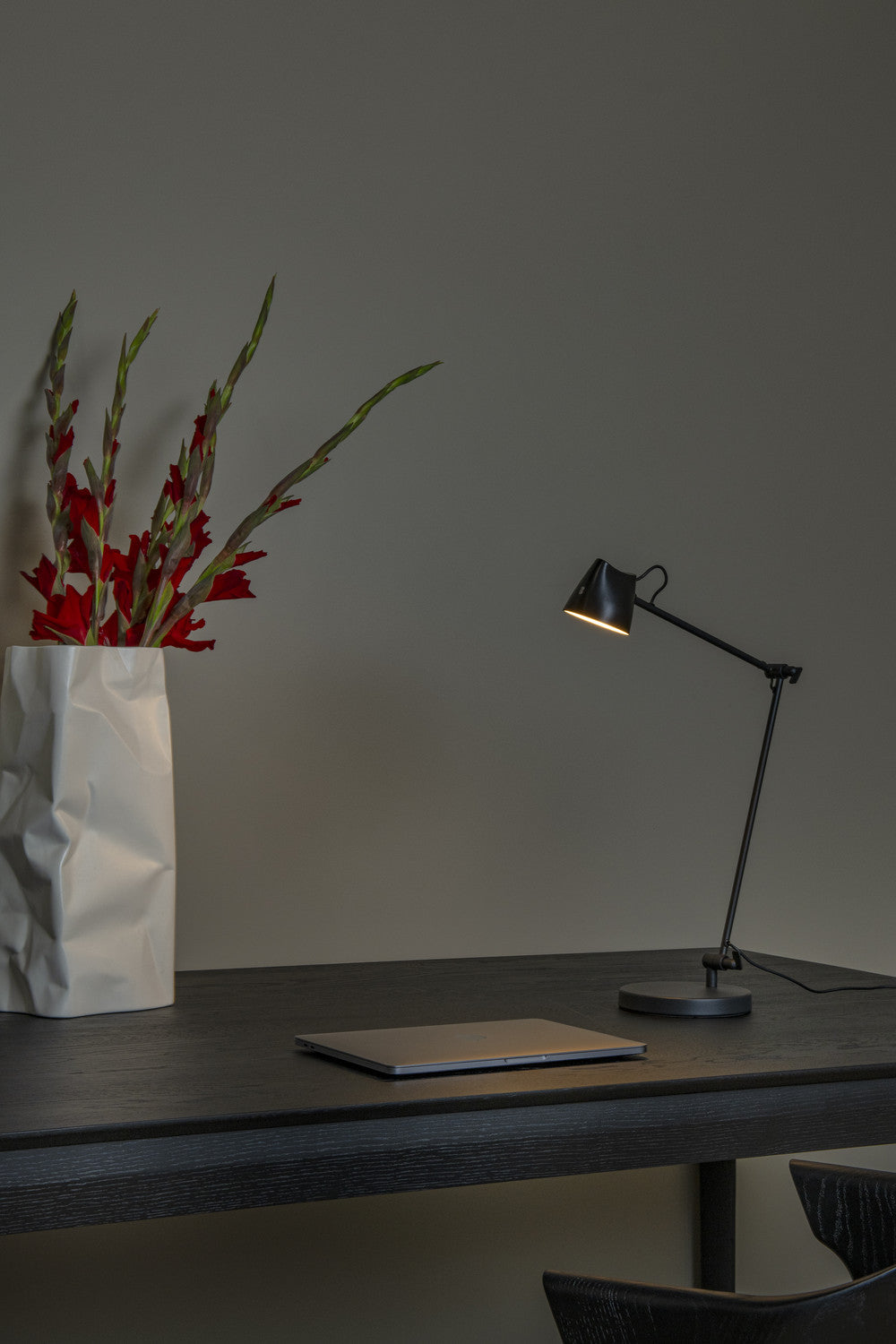 Lampadaire Milne noir, H 42 cm