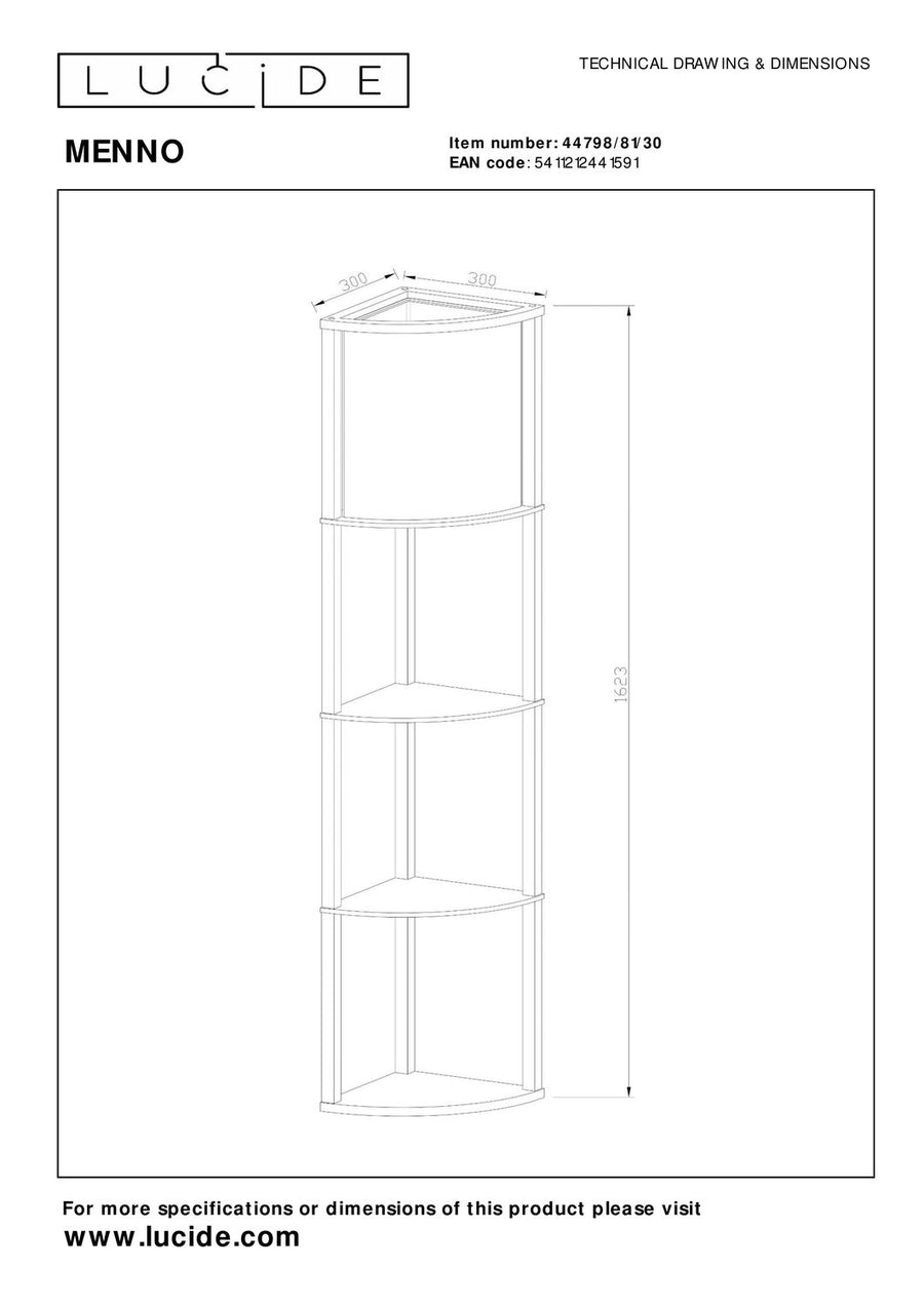 Lampadaire Menno noir et beige, coton, H 162,3 cm