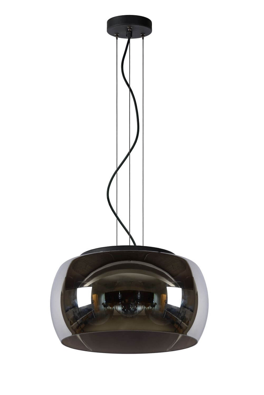 Suspension Olivia 3 lumières fumée et grise, verre (45401/40/65)