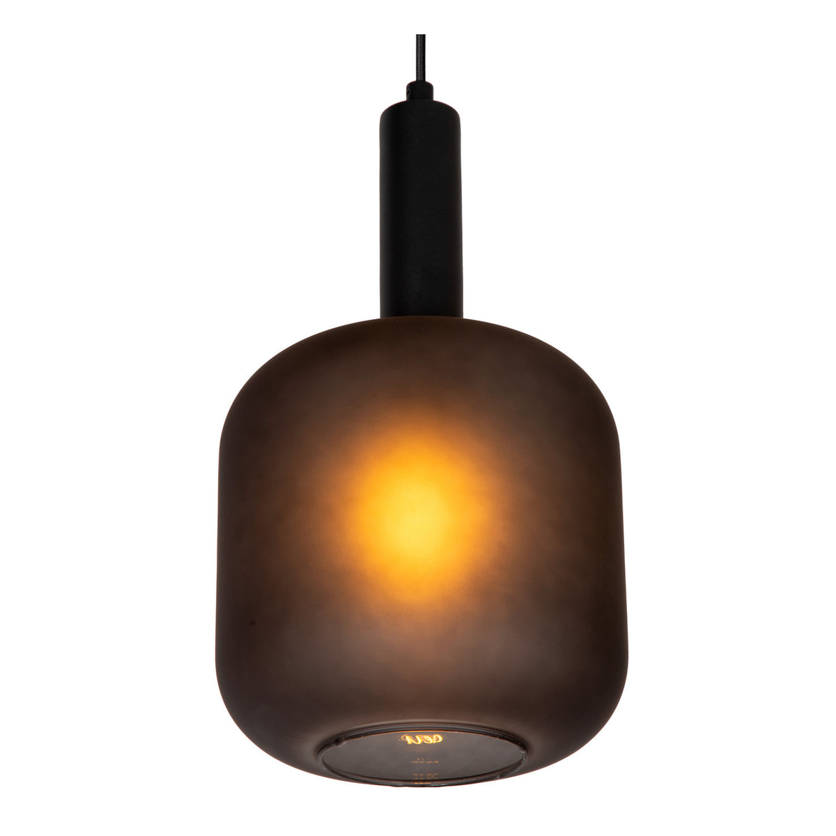 Suspension Eloise 3 lumières noire, verre