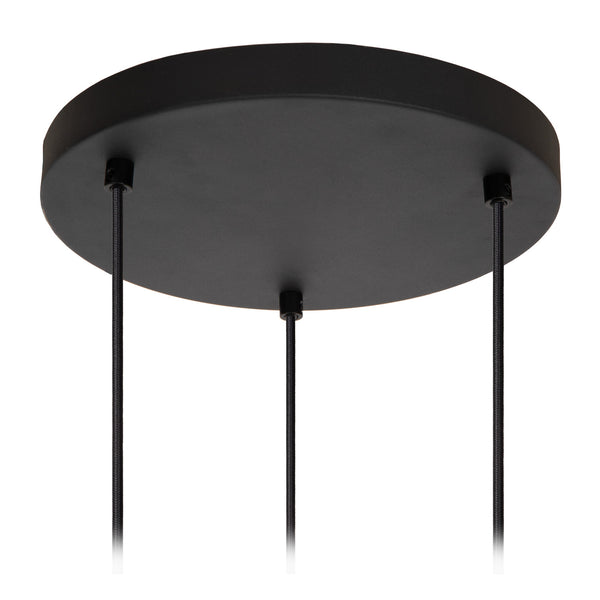 Suspension Eloise 3 lumières noire, verre
