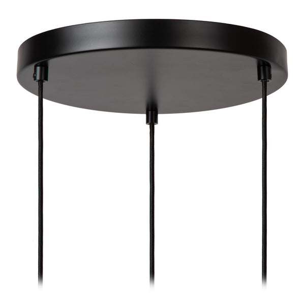 Suspension Ilona 3 lumières noire, verre