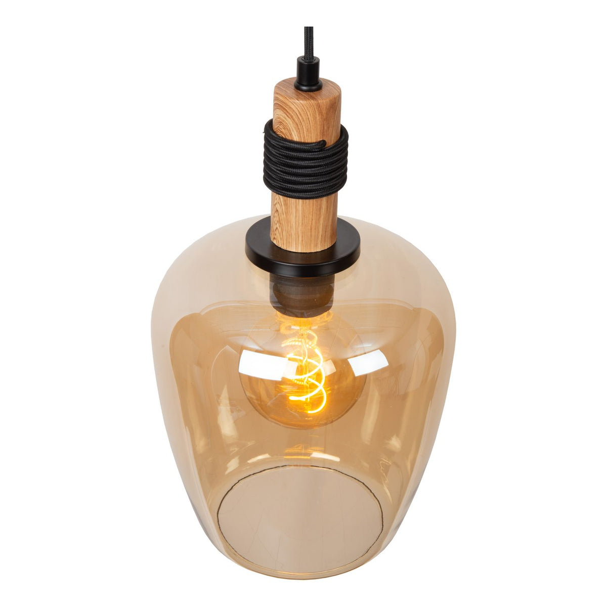 Suspension Ilona ambrée et noire, verre (45408/22/62)