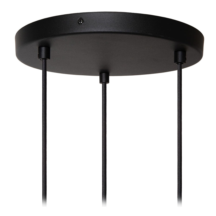 Suspension Maya 3 lumières beige et noire, coton