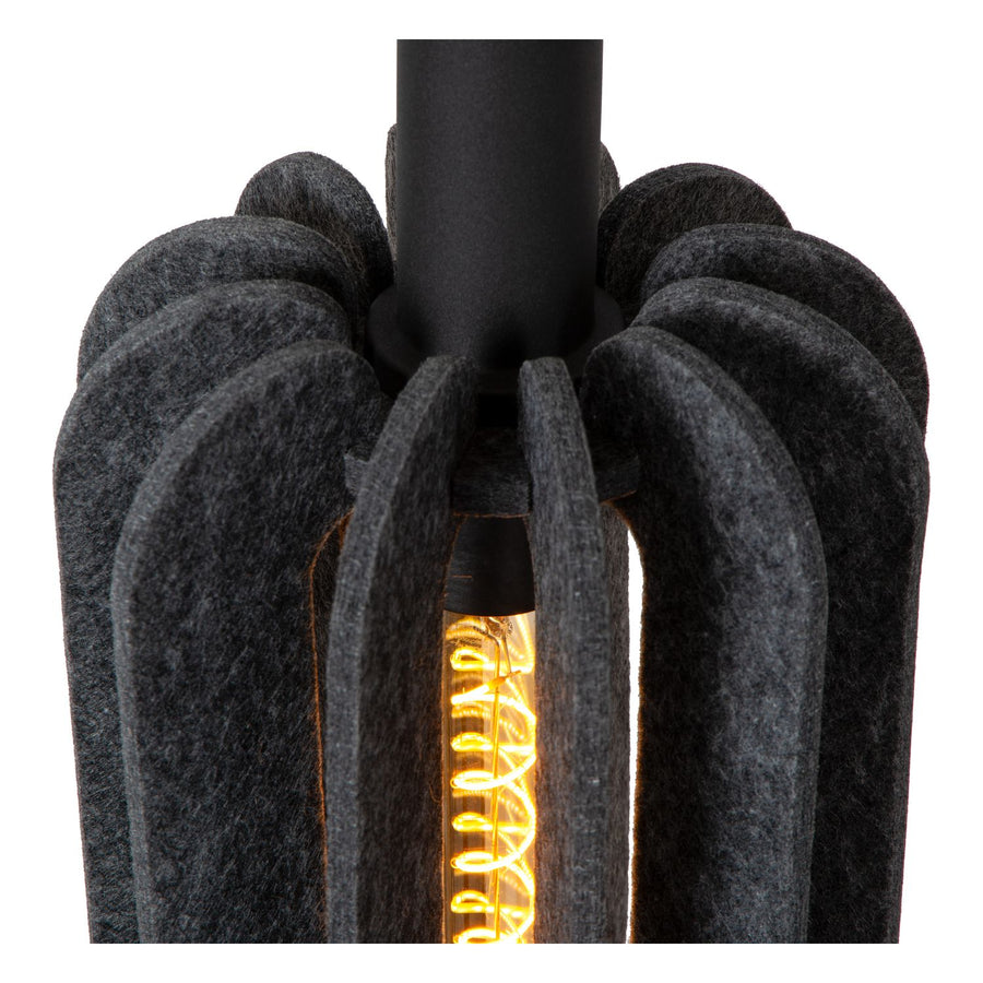 Suspension Rafal 3 lumières grise et noire, L 98 cm
