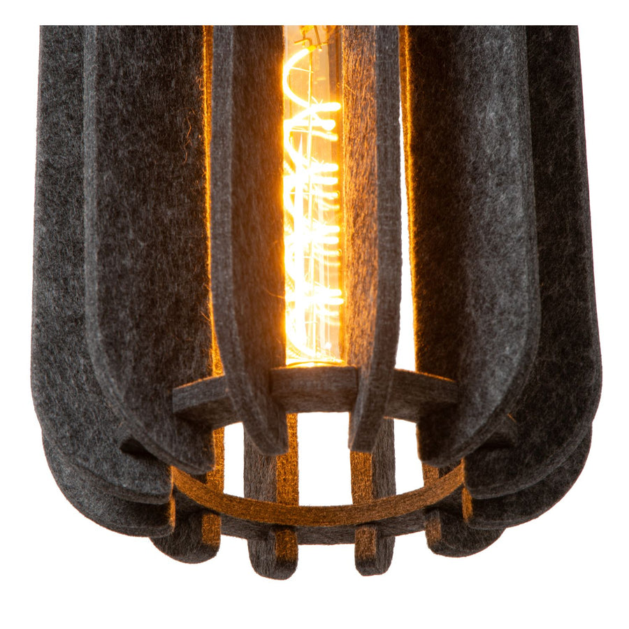 Suspension Rafal 3 lumières grise et noire, L 98 cm