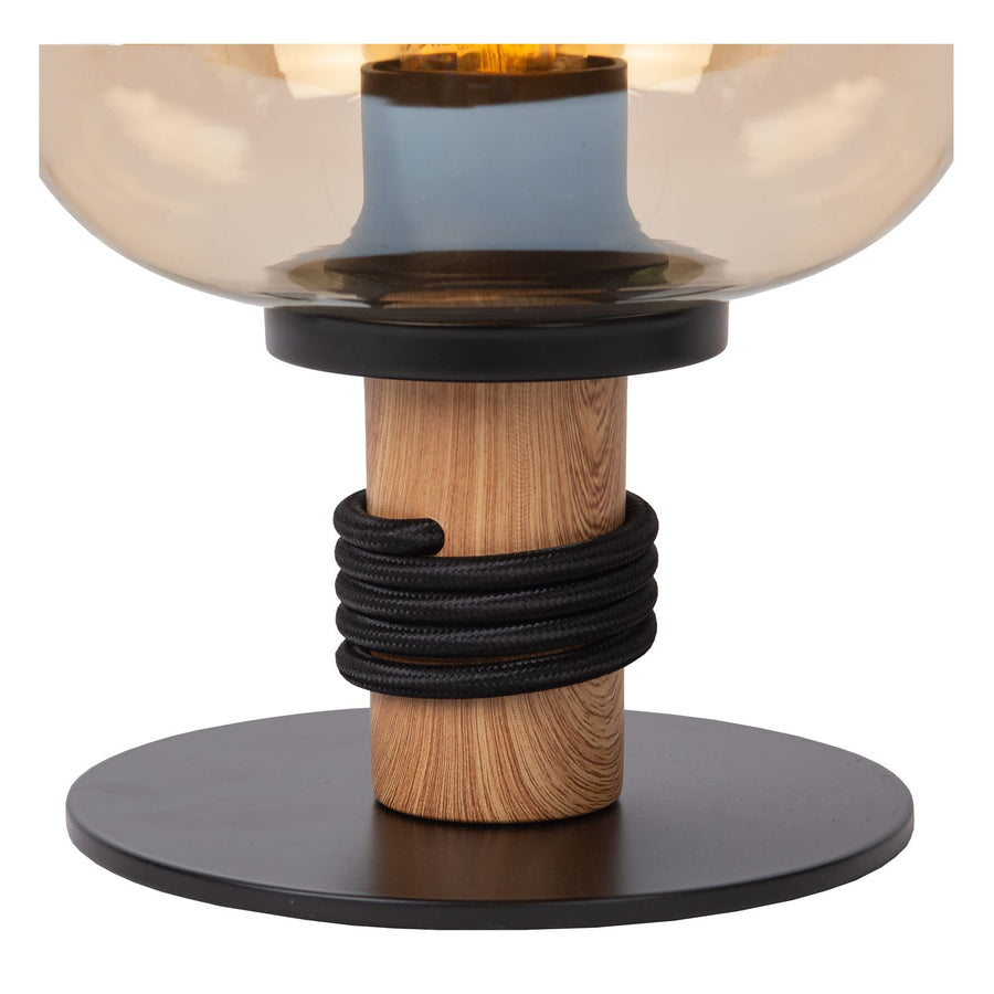 Lampe à poser Ilona ambrée et noire, verre